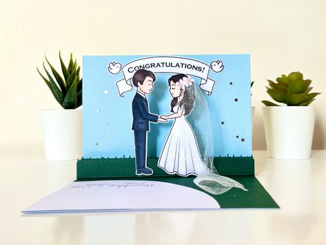 How to Make Pop-Up Cards: 6 DIY Card Ideas – Hugs in a Card Wedding Congratulations Card Diy, Diy Card Ideas, Engagement Cards Handmade, Congratulations Cards Handmade, Engagement Congratulations, Wedding Congratulations Card, Pop Up Box Cards, Wedding Congratulations, Box Cards