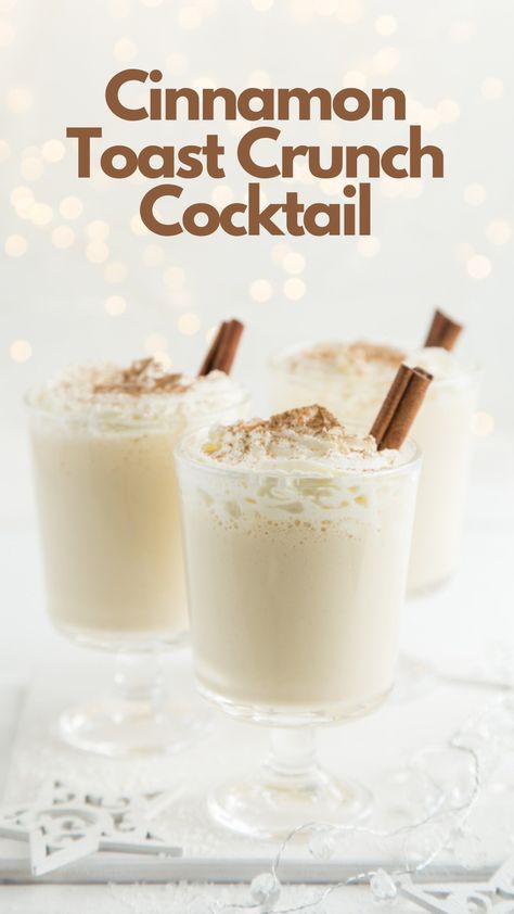 This delightful concoction captures the essence of your favorite childhood cereal, blending creamy flavors with the warmth of cinnamon and a hint of vanilla. Embrace the sweet memories and toast to unforgettable moments. Cheers to the perfect balance of nostalgia and mixology! 🥃🥣✨ #CinnamonToastCrunchCocktail Cinnamon Toast Crunch Drink Cocktails, Cinnamon Liquor Drinks, Baileys Churro Drink Recipes, Cinnamon Toast Crunch Cocktail, Baileys Vanilla Cinnamon Drinks, Rumchata And Fireball Recipes, Rumchata Fireball Drinks, Baileys Churro Drink, Cinnamon Toast Crunch Drink