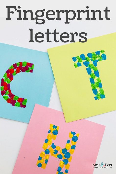 First Initial Craft Preschool, Fingerprint Letter Art, Initial Letter Name Activities, Recognise Letters Activities, First Letter Of Name Craft, First Letter Of Name Preschool Craft, Literacy And Numeracy Activities, Letter Land, Classroom Artwork