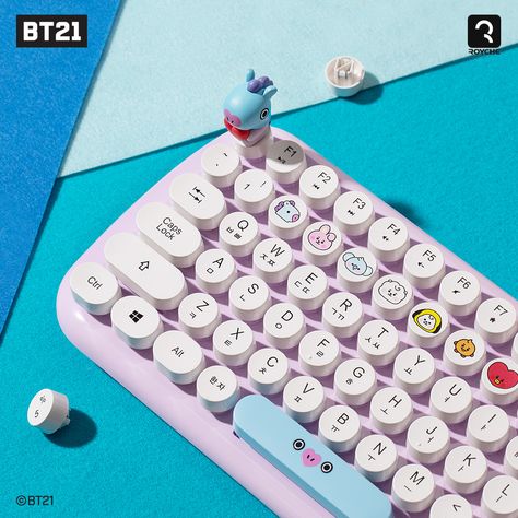 Bt21 Keyboard, Retro Keyboard, Desk Items, Bts Eyes, Jimin's Abs, Computer Set, Computer Desk Setup, Gamer Setup, Kpop Albums