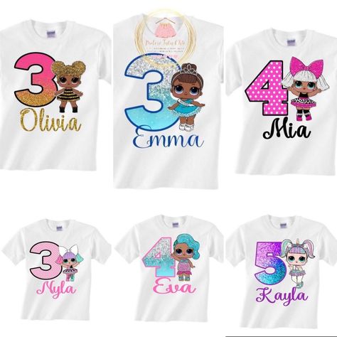 Lol Surprise Birthday Shirt, Lol Doll Birthday Party, Lol Doll Birthday, Lol Surprise Birthday, Doll Birthday Party, Baby Birthday Shirts, Unicorn Birthday Shirt, Birthday Party Shirts, Minnie Outfit