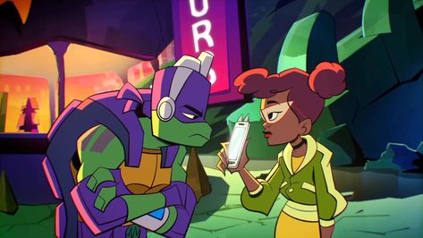 April And Donnie 2018, Tmnt Screencaps, Donnie And April Rottmnt, April And Donnie, Rottmnt Human, Tmnt Screenshots, Donnie And April, April Rottmnt, Rottmnt Au