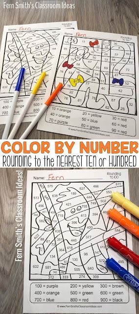 Click Here for this Round to the Nearest 10 or 100 Color By Number Best Seller! Rounding Numbers To The Nearest 10, Rounding To Nearest 10, Teaching Rounding, Rounding To The Nearest 10, Teacher Files, Go Math, Classroom Management Tips, Third Grade Teacher, Math Coloring