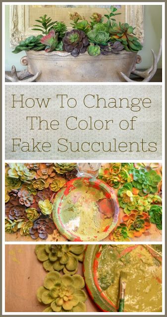 How To Change The Color of Faux Succulents | Miss Kopy Kat Fake Succulent Arrangements Diy, Fake Succulents Decor, Succulent Arrangements Diy, Light Green Paint, Succulent Pumpkin, Other Worldly, Purple Succulents, Fake Succulents, Faux Pumpkins