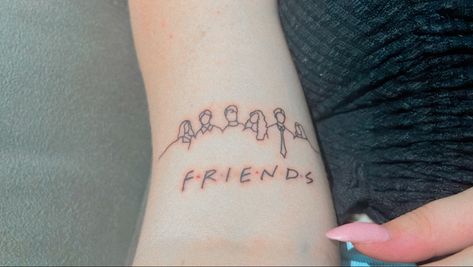 Friend Tv Show Tattoo, Friends Tv Show Themed Tattoos, Friends The Tv Show Tattoos, Friends Tv Show Matching Tattoos, Friends Tv Show Inspired Tattoo, Friends Series Tattoo Ideas, Friends Sitcom Tattoo, Tattoo Ideas Friends Tv Show, Friends Show Tattoo Ideas