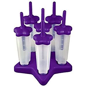 Tovolo Star Ice Pop Mold Popsicle Maker, Drip-Guard, Sturdy Base, 4 Fluid Oz, Set of 6, Purple Homemade Ice Pops, Ice Pop Maker, Ice Pop Molds, Ice Cream Pops, Ice Star, Homemade Popsicles, Popsicle Molds, Ice Pop, Pink Star