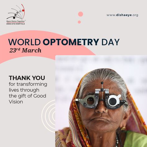 Eyesight is one of your most important senses. 80% of what we experience around us comes through our sense of sight. This World Optometry Day, let’s raise awareness about the importance of good vision. A special thanks to our team of doctors for always being there for our patients. #dishaeyehospitals #dishacare #disaheyecare #eyecareforall #worldoptometryday #giftofgoodvision #vision #eyesight #optometrist #improveyourvision World Optometry Day Poster, World Optometry Day, Iram Khan, Optometry Education, World Sight Day, Sense Of Sight, Social Media Branding Design, Krishna Flute, Media Branding