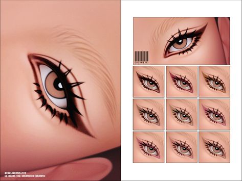 The Sims Resource - Eyeliner with eyeleshes N347 V2 Sims4 Makeup, Sims 4 Makeup, Sims Makeup, Cc Makeup, Sims 4 Cc Eyes, Makeup Cc, Sims 5, The Sims 4 Packs, Sims 4 Cc Makeup