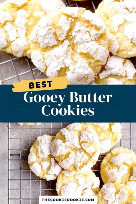 Goey Butter Cookies, Gooey Butter Cookies Recipe, Ooey Gooey Butter Cookies, Fig Butter, Butter Cake Cookies, Gooey Butter Cookies, Gooey Butter, Make From Scratch, The Cookie Rookie