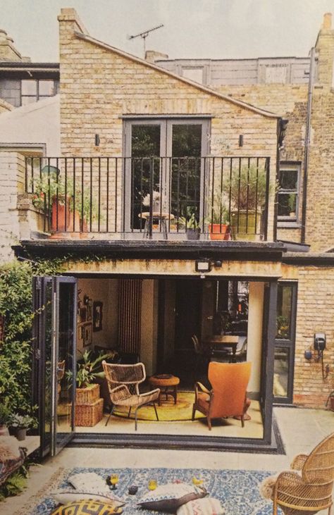 Extension With Balcony On Top, Extentions Home, Small Home Extension Ideas, Victorian House Extension, Old House Extension, Rustic Extension, Small Rear Extension Ideas, Small Terraced House Extension, Balcony Extension