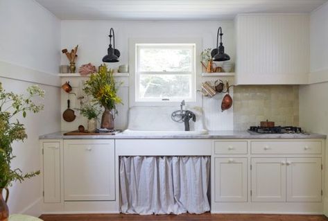 restored by the fords: the smith’s. European Country Kitchen, Restored By The Fords, White Cottage Kitchen, Leanne Ford Interiors, Old Medicine Cabinets, Ford Interior, Country Cottage Kitchen, French Country Kitchens, Cedar Homes