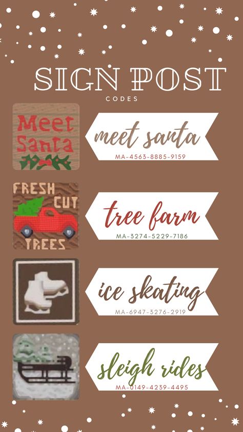 Acnh Christmas Entrance Ideas, Winter Custom Design Animal Crossing, Acnh Tree Farm Sign, Acnh Winter Road, Winter Acnh Ideas, Winter Animal Crossing Codes, Christmas Animal Crossing Codes, Christmas Island Acnh, Animal Crossing Christmas Path