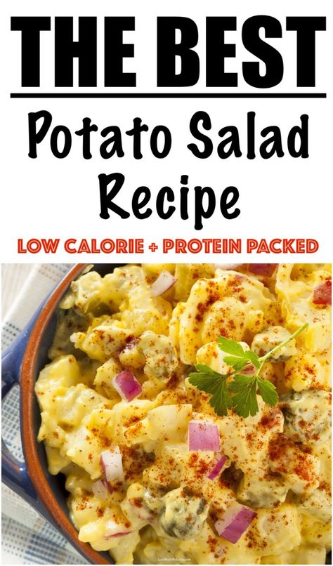 The Best HEALTHY Potato Salad Recipe | Lose Weight By Eating High Protein Potato Salad, Salad Dressing Low Calorie, Traditional Potato Salad Recipe, Healthy Potato Salad, Healthy Potato Salad Recipe, Making Potato Salad, Best Potato Salad Recipe, Homemade Potato Salads, Healthy Potato