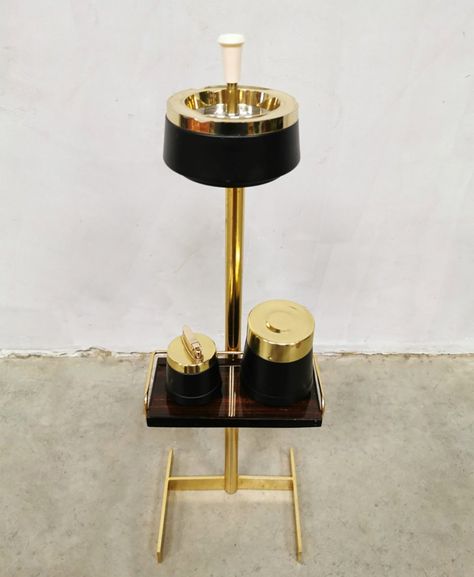 Vintage Ashtray Stand, Antique Floor Lamp, Standing Ashtray, Ashtray Stand, Antique Floor Lamps, Table Lighter, 70s Interior, South Philly, Brass Floor