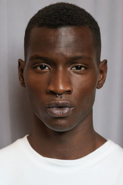 Sims Skins, Adonis Bosso, Dark Skin Models, Black Male Models, Face Study, Facial Aesthetics, Face Reference, Model Face, Crew Cuts