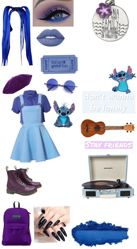 Stitch Disney Bounding, Disney Bounding Stitch, Lilo And Stitch Inspired Outfits, Stitch Inspired Outfits, Stitch Disney Bound, Lilo Disneybound, Stitch Disneybound, Disney Princess Inspired Outfits, Disney Bound Outfits Casual