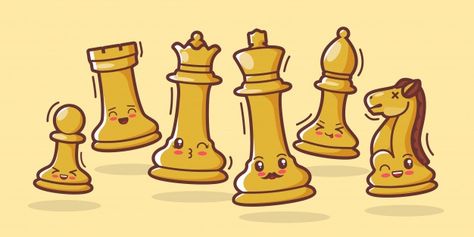 Chess pieces cute cartoon illustration | Premium Vector #Freepik #vector #design #cartoon #doodle #game Cute Cartoon Illustration, Chess Club, Cartoon Painting, Poster Drawing, Diy Canvas Art Painting, Chess Pieces, Design Gallery, Cat Illustration, Diy Canvas Art