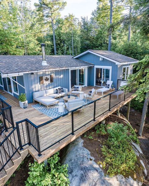 Cabin Patio, Ecological House, Tiny House Nation, Lake Cottage, Tiny Cabin, Tiny House Movement, Tiny House Cabin, Cabin Style, Cabin In The Woods