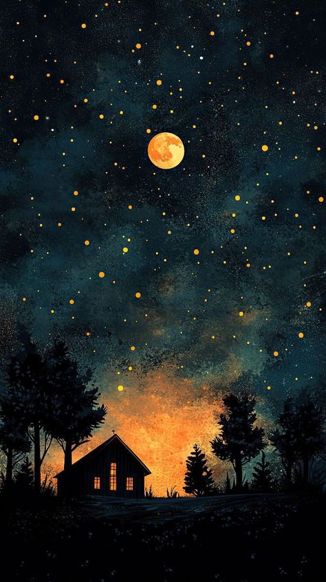 Night Sky Moon Painting, Stars Landscape, Sky And Stars, Xperia Wallpaper, Infinity Card, Beautiful Templates, Night Sky Art, Best Nature Images, Night Sky Painting