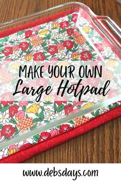 Large Hot Pad, Hot Pads Tutorial, Diy Sewing Gifts, Sewing Machine Projects, Sew Ins, Beginner Sewing Projects Easy, Small Sewing Projects, Kitchen Crafts, Hot Pad