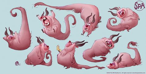 Horned Monster, Sergio Pablos, Character Design Tips, Spa Studio, Monster Characters, The Spa, Visual Development, Cartoon Character Design, Blog Website