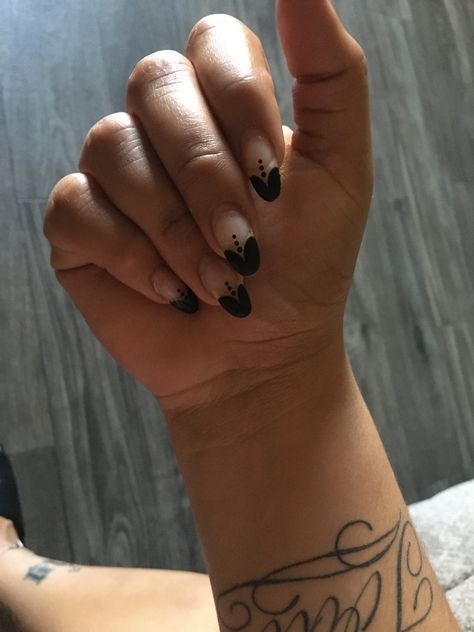 heart french, all black. Tuxedo Nails, Print Tattoos, Paw Print Tattoo, Paw Print, All Black, Tattoos, Nails, Black, All Blacks