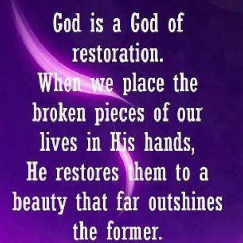 Follow us. Restoration Quotes, Quotes Spiritual, God Loves Me, Love Jesus, Jesus Saves, A God, Religious Quotes, The Word Of God, Spiritual Inspiration