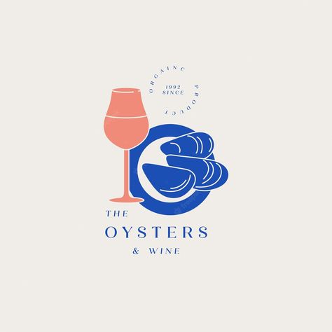 Seafood Restaurant Branding, Hand Holding Glass Of Wine, Seafood Branding, Oyster Logo, Seafood Restaurant Logo, Seafood Illustration, Emblem Logo Design, Boat Icon, Turtle Logo