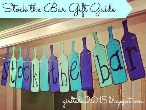 Stock The Bar Gift Ideas, Stock The Bar Party Ideas, Bar Gift Ideas, Ideas For Bachelor Party, Bar Party Ideas, Stock The Bar Party, Apartment Ideas For Couples, Bar Banner, Bar Gift