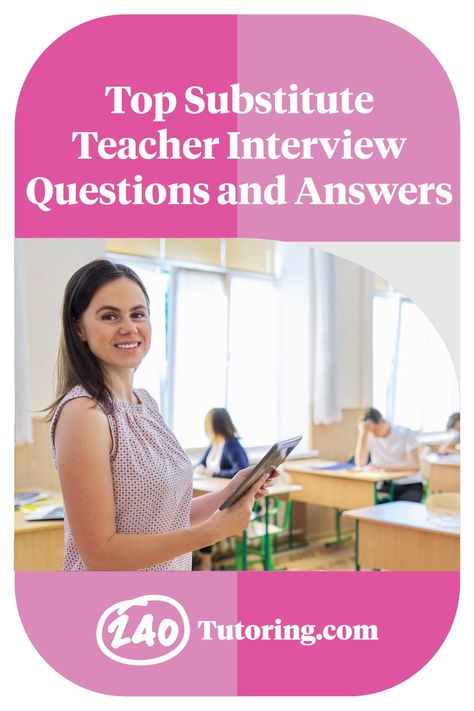 Top Substitute Teacher Interview Questions and Answers Substitute Teacher Interview Questions, Interview Prep Questions, Teacher Interview Outfit, Teacher Interview Questions And Answers, School Interview Questions, Teacher Jobs, Teaching Interview, Teacher Interview Questions, Teacher Interview