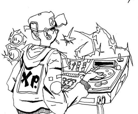 Dj Reference Pose, Dj Drawing, Amp Drawing, Band Drawing, Dj Art, Arte Grunge, Graffiti Style Art, Sketch Inspiration, Art Prompts