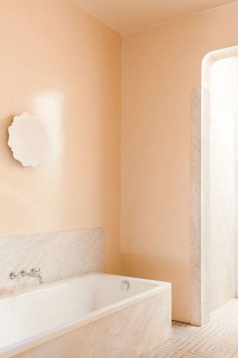 10+ Inspiring Light Peach Color Scheme Bathroom Photos -  -  Check more at https://color-combination.com/10-inspiring-light-peach-color-scheme-bathroom-photos/ Peach Paint Colors, Peach Bathroom, Peach Paint, Peach Walls, Room Wall Colors, Melbourne House, Bathroom Color, Rustic Colors, Color Paint