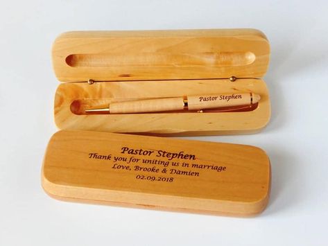 8 Touching Gift Ideas for Your Wedding Officiant - Officiant Gift, Wedding Officiant Gift, Dad Wedding Gift, Pen Set Gift, Gifts For Pastors, Wedding Day Gifts, Wooden Pen, Wood Pens, Men Gifts