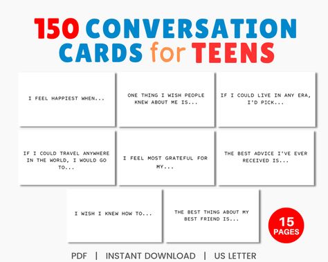 Therapy Templates, Family Conversation Cards, Icebreaker Games, Therapy Questions, Communication Cards, Family Conversation, Conversation Questions, Games Table, Classroom Discussion