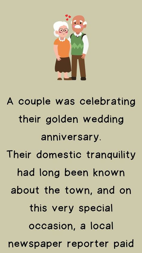 A couple was celebrating their golden wedding anniversary. Golden Wedding Anniversary Quotes, Wedding Anniversary Humor, Anniversary Jokes, Happy Anniversary Funny, Wedding Jokes, Golden Anniversary Gifts, Funny Speeches, Wedding Anniversary Quotes, Joke Gifts