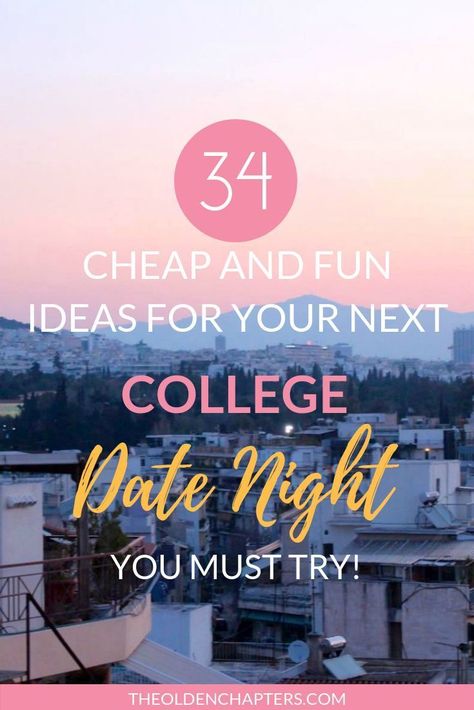 Discover 34 college date ideas to use this year. Features fun, cheap, and romantic activities you can use anytime of the year! These date night ideas range from dinner at home to fun and cheap adventures on the town. Great for couples on Valentines Day or students looking for a fun summer date with their friends. Read now to discover your next date night idea! #dating #datingtips #datenight #datenightideas College Date Ideas, Couples On Valentines Day, Romantic Activities, College Relationships, Freshman Advice, College Night, College Club, Date Ideas For New Couples, Cheap Date Ideas