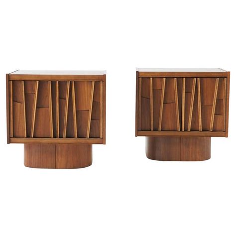 Brutalist Pair of Bedside Tables For Sale at 1stDibs Cherry End Tables, Mid Century Nightstand, Kaare Klint, Modern End Tables, Night Stands, Mirrored Nightstand, Modern Nightstand, Modern Side Table, Night Stand