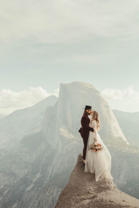 glacier-point-yosemite-elopement National Park Elopement Photography, Quarry Photoshoot, Yosemite Maternity Photos, Mountain Elopement Dress, Yosemite Photoshoot, Yosemite Proposal, Elopement Mountains, Glacier Point Yosemite, Glacier Point Yosemite Wedding