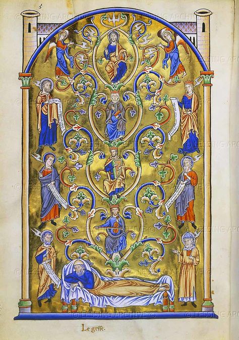 All sizes | Tree of Jesse - Genealogy of Christ | Flickr - Photo Sharing! Tree Of Jesse, Medieval Illumination, Jesse Tree, Illustrated Manuscript, Book Of Kells, Book Of Hours, Medieval Manuscript, Illuminated Manuscripts, Free Bible