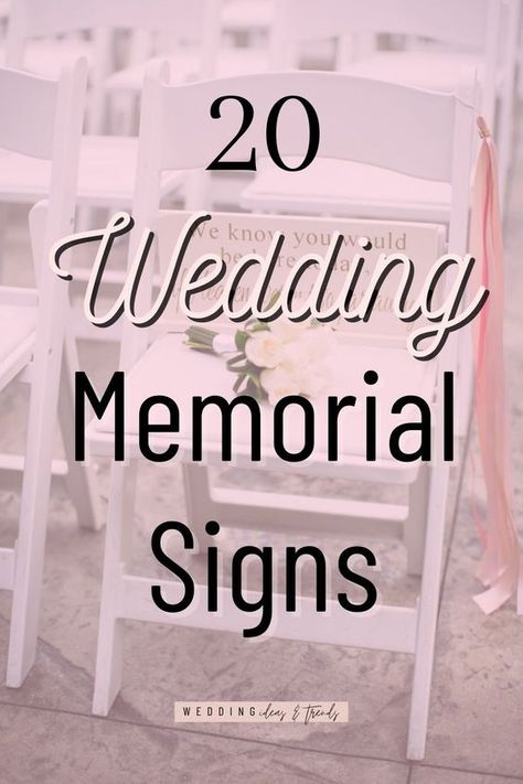 There is no best way to remember your loved one on your special day, honoring loved ones at the wedding can come in different ways from in loving memory a reserved empty seat sign to memorial table display. Check out our picks for the best 20 wedding memorial signs ideas that will match your wedding’s theme and mood. Loved Ones Display Wedding, Guest In Heaven Wedding, Memory Photos For Wedding, Wedding Signs Remembering Loved Ones, Sign For Memory Table At Wedding, Memory Of Loved One At Wedding, Wedding Sign For Lost Loved Ones, Honoring Loved Ones At Wedding Ideas, Memory Table Signs For Wedding