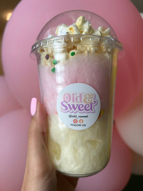 Cotton Candy Packaging, Summer Treat Ideas, Cottage Food Business, Cotton Candy Business, Cotton Candy Ideas, Cotton Candy Popcorn, Popcorn Ideas, Cotton Candy Cakes, Popcorn Cups