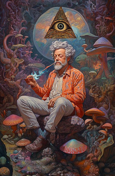 "#TerenceMcKenna Explore the visionary world at PsychonautDream.com Psychodelisch Art, School Merch, Trippy Shirts, Trippy Cartoon, Terence Mckenna, Art Trippy, Acid Art, Trippy Visuals, Psychadelic Art