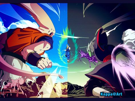 Vegito Vs Buu, Vegito Vs Zamasu, Super Buu, Dbz Wallpapers, Vegito Y Gogeta, Gogeta And Vegito, Ball Drawing, Dragon Ball Super Wallpapers, Dragon Ball Super Art