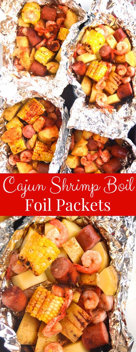 Blackstone Shrimp Boil, Shrimp Packets For The Grill, Shrimp Foil Packets For The Grill, Cajun Foil Packets, Grilled Shrimp Foil Packets, Aluminum Foil Dinners, Cajun Shrimp Foil Packets, Shrimp Boil Packets, Shrimp And Sausage Foil Packets Oven