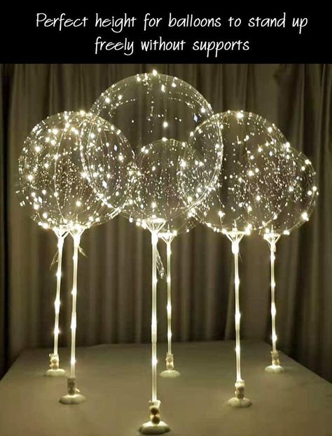 5 Pack LED String Light BOBO Balloons Kit With Stand and Base - Etsy Light Up Balloons, Balloon Holders, Home Wedding Party, Graduation Party Centerpieces, Led Balloons, Clear Balloons, Up Balloons, Bubble Balloons, Balloon Centerpieces