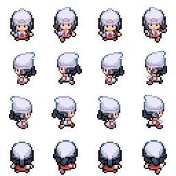 Pokemon Platinum Dawn, Plaster Tattoo, Pokemon Sprites Pixel Art, Video Game Making, Artsy Boy, Pixel Game Art, Pokemon Platinum, Pokemon Rpg, Sprite Sheet