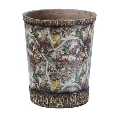 Loon Peak Melillo Waste Basket Camo Bathroom, Waste Baskets, Deep Pocket Sheets, Camo Designs, Fall Outdoor Decor, Fall Outdoor, Waste Basket, Wood Accents, Faux Wood