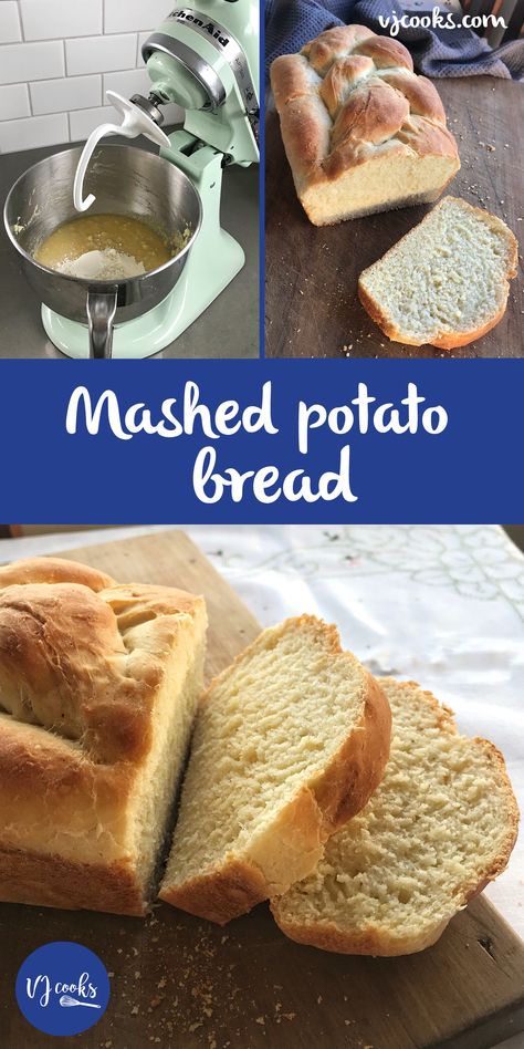 Mashed potato bread, easy recipe by VJ cooks. A great way to use up your mashed potato.#mashedpotatobread #vjcooks Mashed Potato Bread, Gf Biscuits, Potato Bread Recipe, Bun Recipes, Yeast Baking, Leftover Potatoes, Pain Sans Gluten, Ball Shoes, Recipes Bread