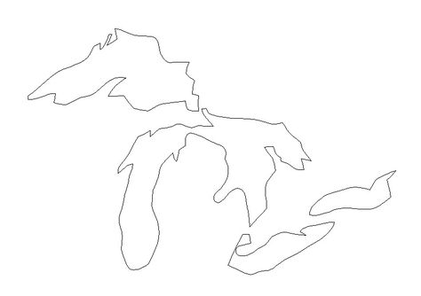 Great Lakes outline dxf file | ReadyToCut - Vector Art for CNC - Free DXF Files Great Lakes Outline, Lake Outline Tattoo, Great Lakes Tattoo, Lake Silhouette, Tattoo Koi, Tiled Quilt, Free Dxf Files, Outline Tattoo, Cnc Art