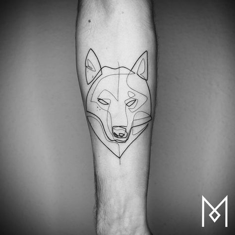 Line Work Wolf Tattoo, Fine Line Wolf Tattoo, Angry Wolf Tattoo, Filter Tattoo, Geometric Wolf Tattoo, Mo Ganji, Small Wolf Tattoo, Tattoo Samples, Glyph Tattoo